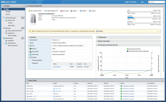 vmware esxi web console